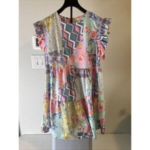 Sunday Up Women's Sleeveless Dress Multicolor Ruffles Size‎ M